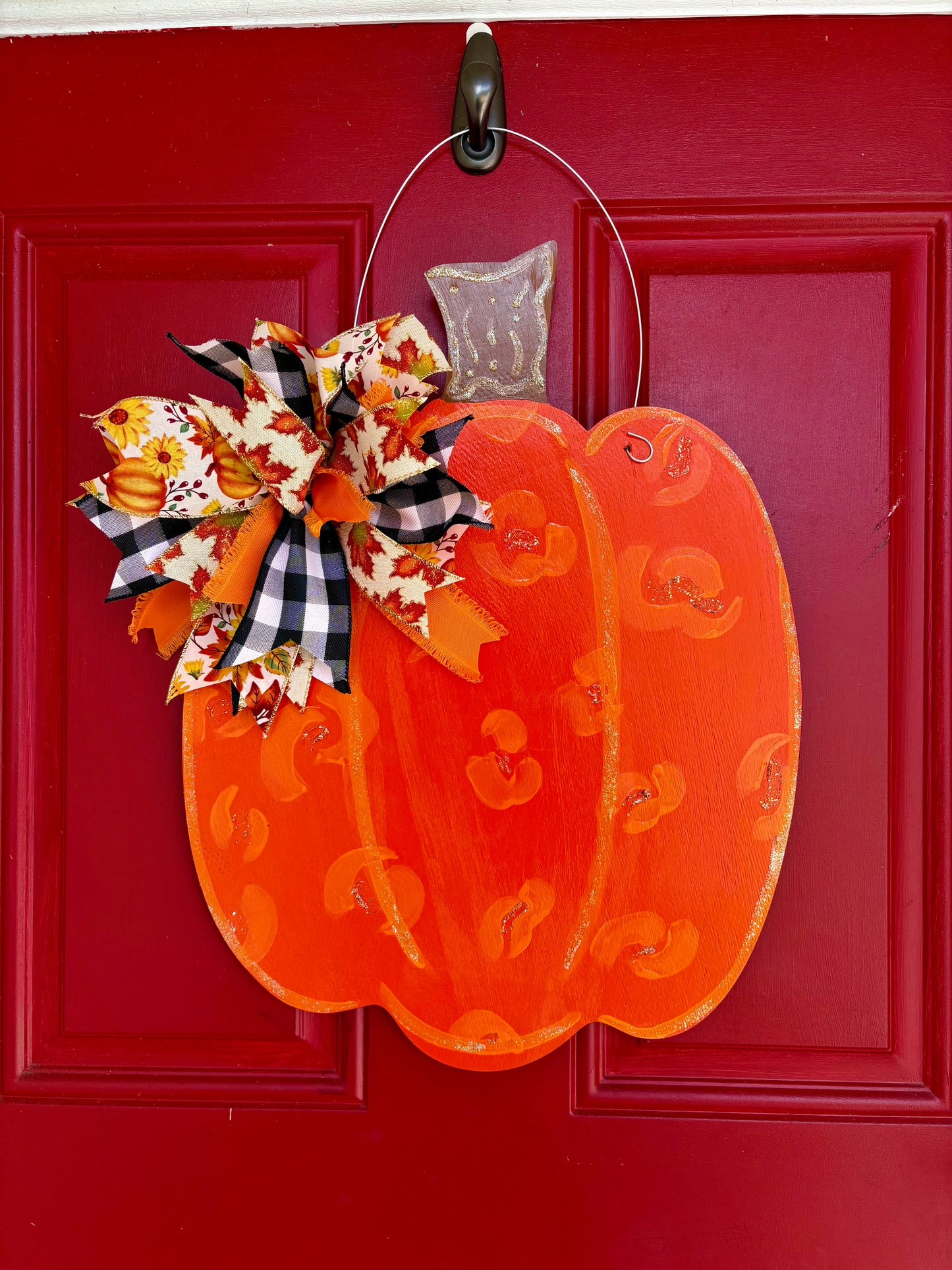 Large Fall Pumpkin Door Sign